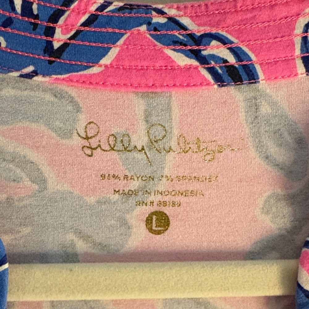 Lilly Pulitzer Pink and Blue Tunic Top - Picture 3 of 5